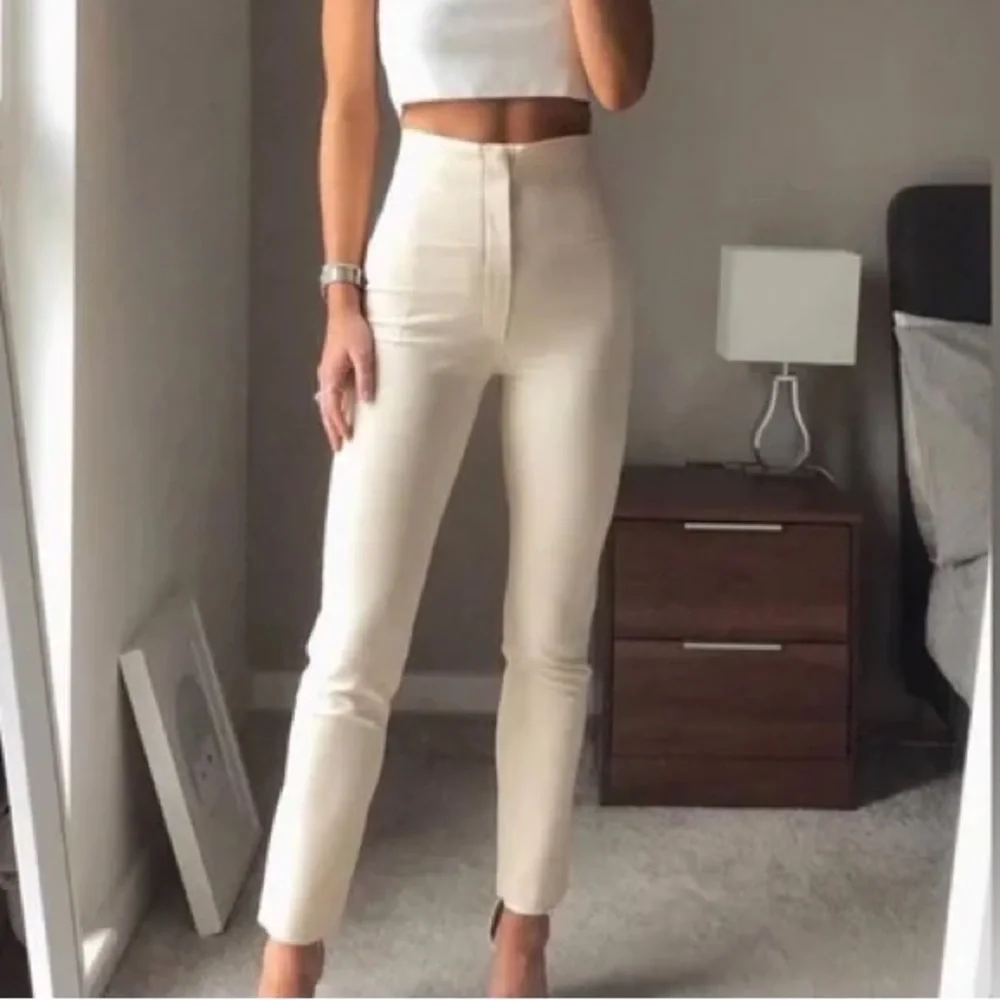 ZARA High Waisted Pants in Beige sz M EUC & SOLD OUT - Picture 10 of 10
